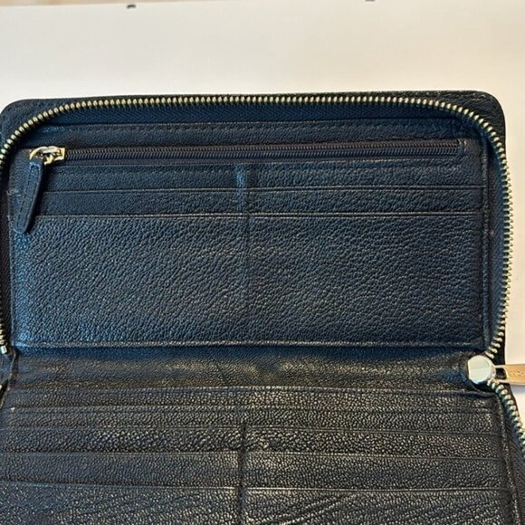 Michael Kors Hamilton Lock Pebble Leather Wallet Traveler Large Zip around - Picture 9 of 12